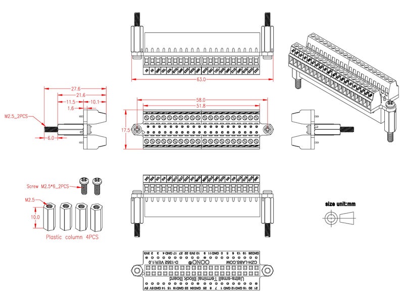 OONO Ultra-Small RPi GPIO Terminal Block Breakout Board Module, for Raspberry Pi - Image 5