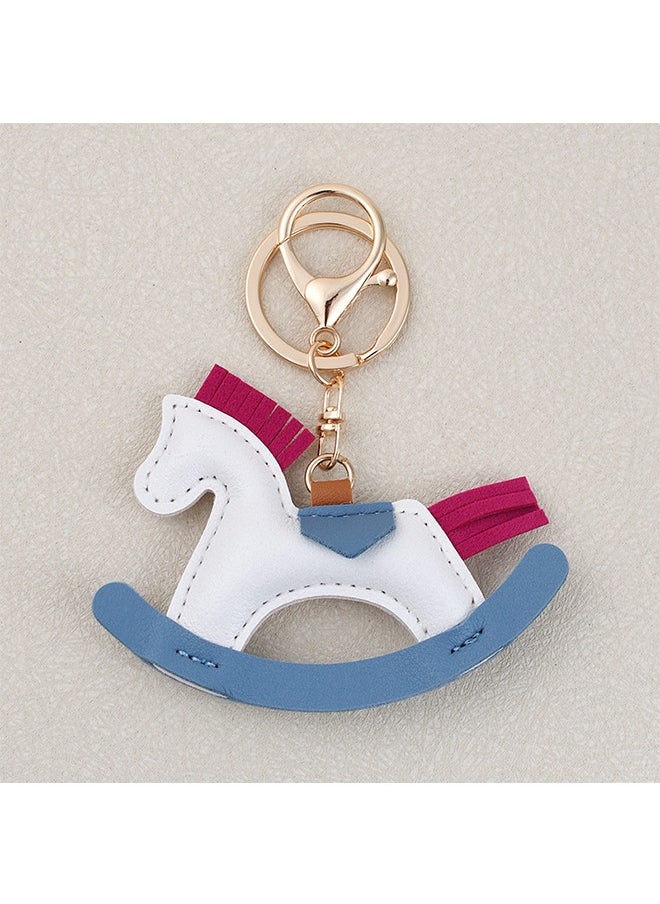 Beyond Leather Pony Keychain, Cartoon Horse Pendant Key Chain, for Women Purse Car Keychain Handbag (White)  - Image 5