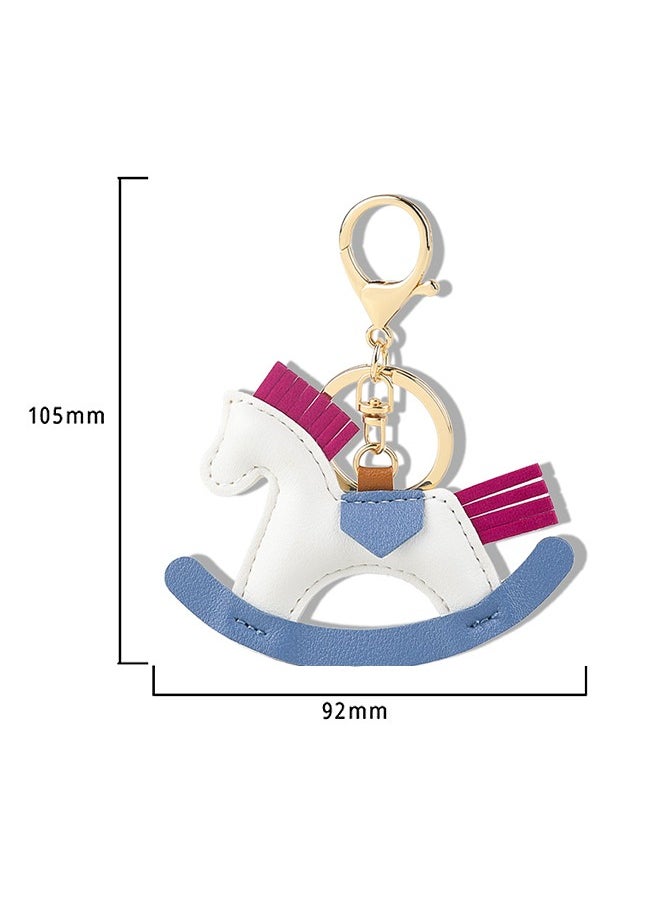 Beyond Leather Pony Keychain, Cartoon Horse Pendant Key Chain, for Women Purse Car Keychain Handbag (White)  - Image 2