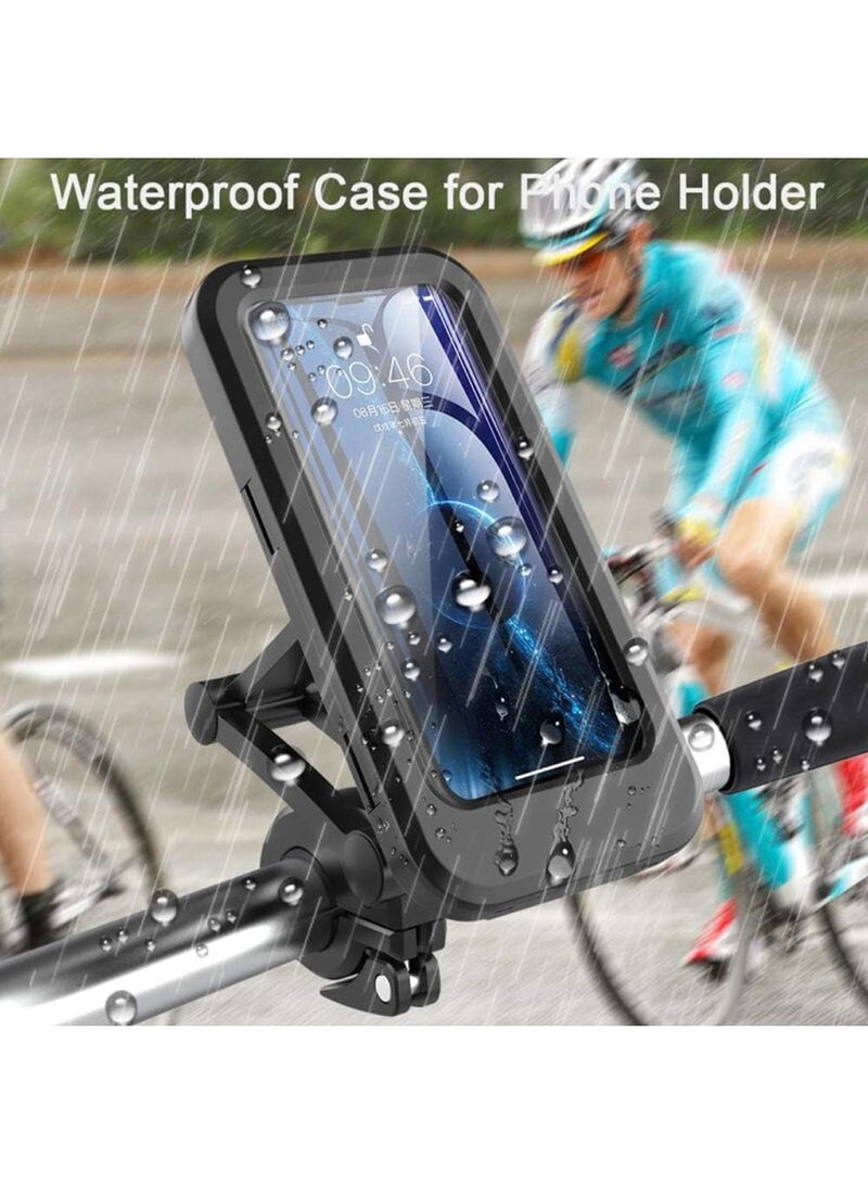 HouDeOS Cycle Phone Holder Waterproof,Motorcycle Handlebar Mount,Mountain Bicycle Cellphone Clamp，Scooter Phone Clip Freely Adjustable - Image 2