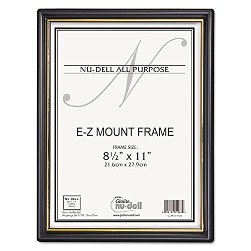 NuDell Document Picture Frame with Plastic Face Certificate or Diploma Display for Office or Home Black with Gold Trim Pack of 18