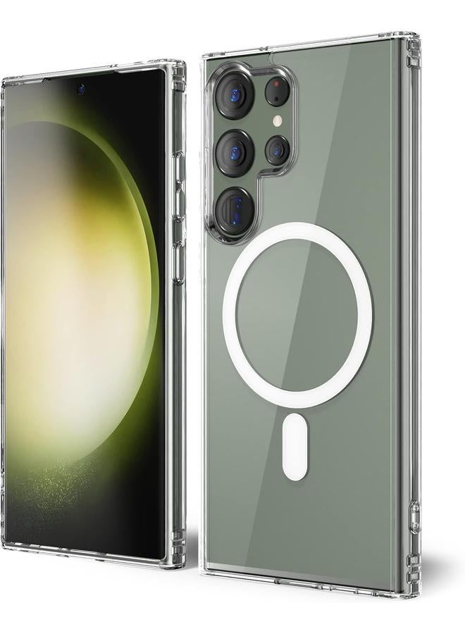 erorex Case For Samsung Galaxy S24 Ultra Magnetic Case Compatible With Mag Safe Charging Slim Fit Protective Phone Case Shockproof Soft Silicone Tpu Bumper Crystal Clear Anti Yellow Clear S24 Ultra  - Image 1