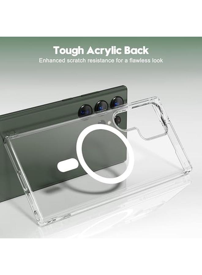 erorex Case For Samsung Galaxy S24 Ultra Magnetic Case Compatible With Mag Safe Charging Slim Fit Protective Phone Case Shockproof Soft Silicone Tpu Bumper Crystal Clear Anti Yellow Clear S24 Ultra  - Image 4