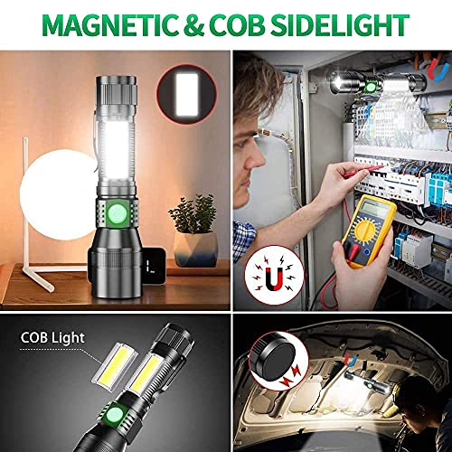 AdamStar UV Flashlight Black Light, 3-in-1 Magnetic Flashlight Rechargeable, High Lumen Tactical LED Flashlight, 7 Modes Waterproof UV Light for Camping Emergencies Pet Urine Detection - Image 3