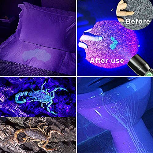 AdamStar UV Flashlight Black Light, 3-in-1 Magnetic Flashlight Rechargeable, High Lumen Tactical LED Flashlight, 7 Modes Waterproof UV Light for Camping Emergencies Pet Urine Detection - Image 2