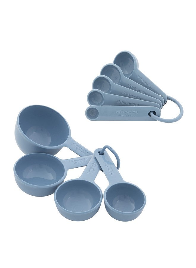 KitchenAid طقم أكواب وملاعق قياس كيتشن إيد العالمية سهل القراءة مع مقبض ناعم للتحكم الأقصى، ثقب للتعليق وتداخل لتخزين سهل، آمن في غسالة الصحون، 9 قطع، مخمل أزرق - Image 1