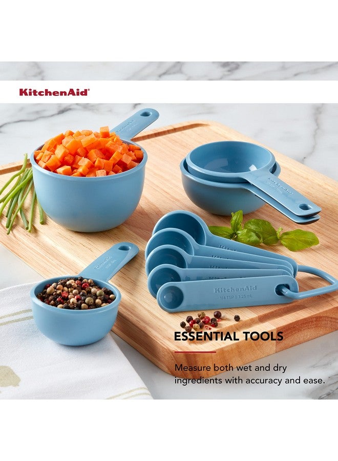 KitchenAid طقم أكواب وملاعق قياس كيتشن إيد العالمية سهل القراءة مع مقبض ناعم للتحكم الأقصى، ثقب للتعليق وتداخل لتخزين سهل، آمن في غسالة الصحون، 9 قطع، مخمل أزرق - Image 5