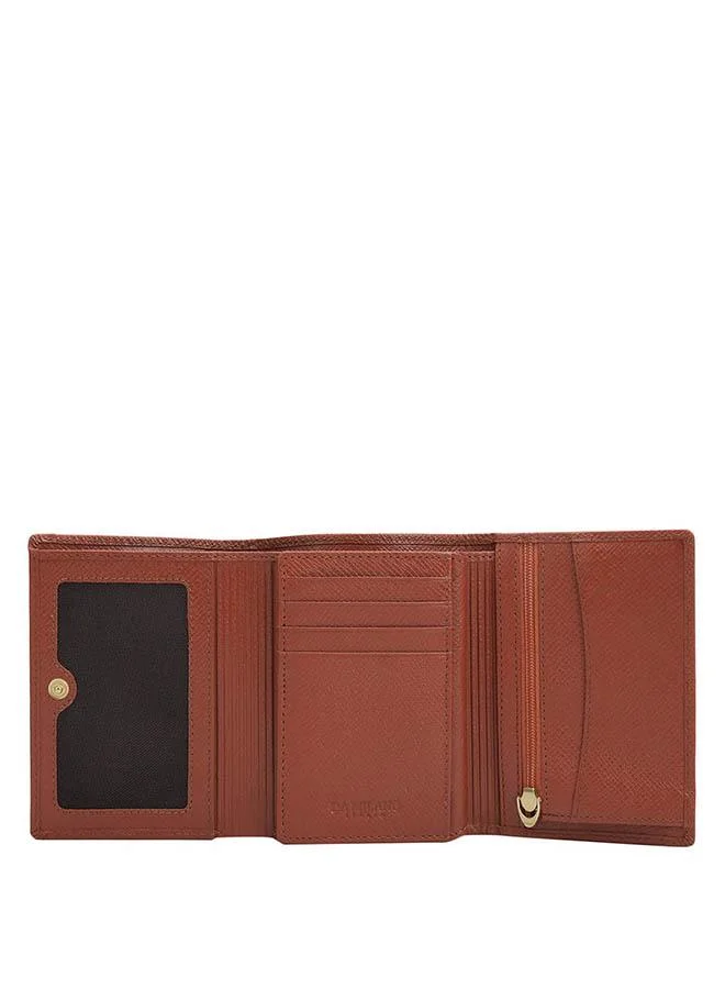 دا ميلانو محفظة نسائية جلد طبيعي حمراء