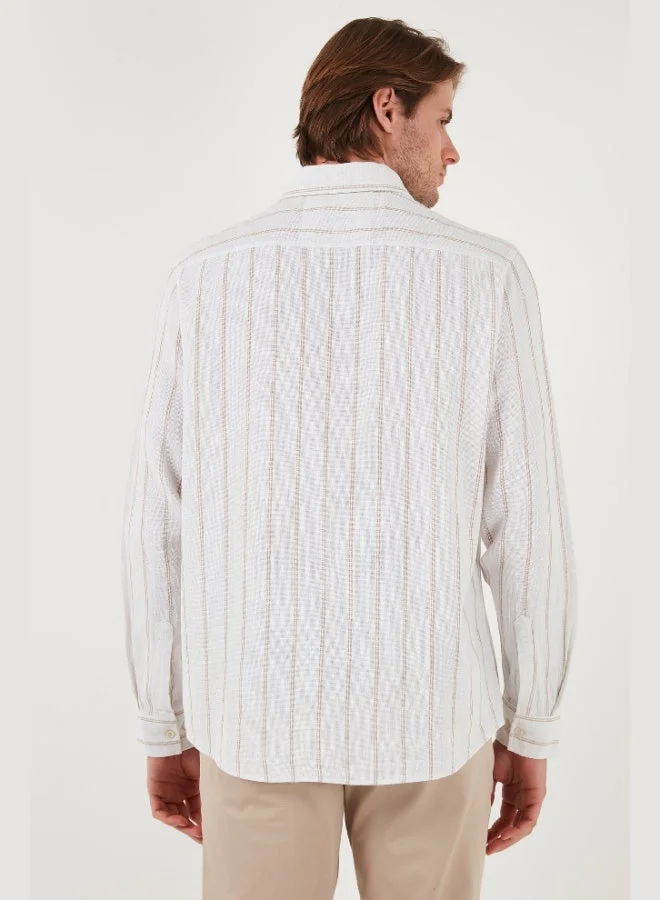 Buratti  Buratti Cotton Striped Regular Fit Button-down Collar Shirt Men's SHIRT CF21S112480 for Men | Best Price UAE