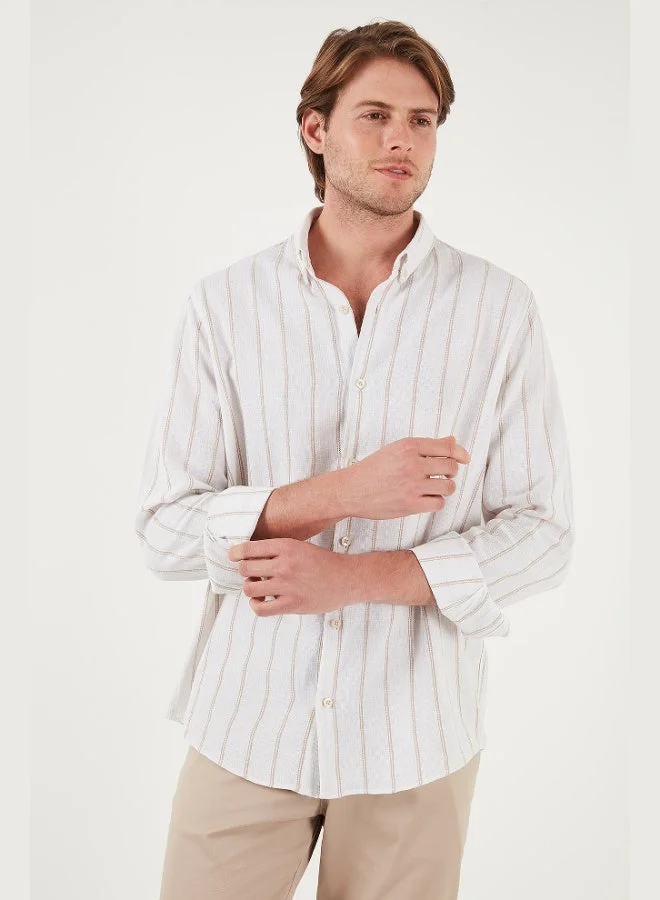 Buratti  Buratti Cotton Striped Regular Fit Button-down Collar Shirt Men's SHIRT CF21S112480 for Men | Best Price UAE