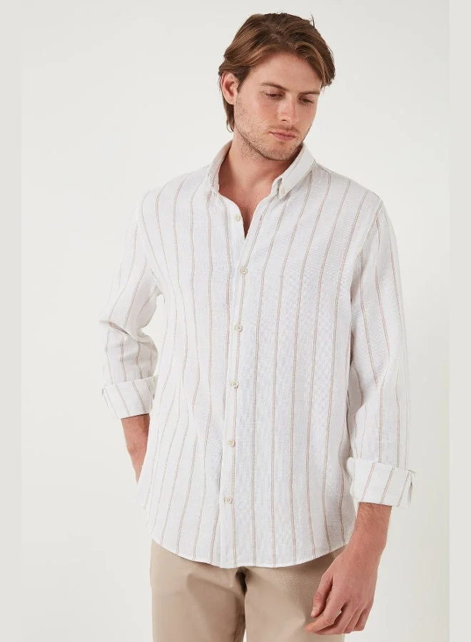 Buratti  Buratti Cotton Striped Regular Fit Button-down Collar Shirt Men's SHIRT CF21S112480 for Men | Best Price UAE