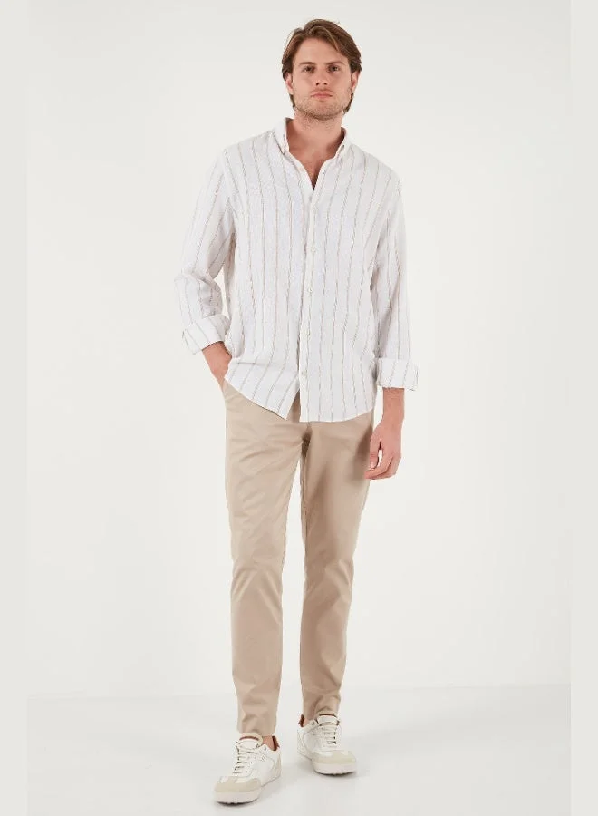 Buratti  Buratti Cotton Striped Regular Fit Button-down Collar Shirt Men's SHIRT CF21S112480 for Men | Best Price UAE