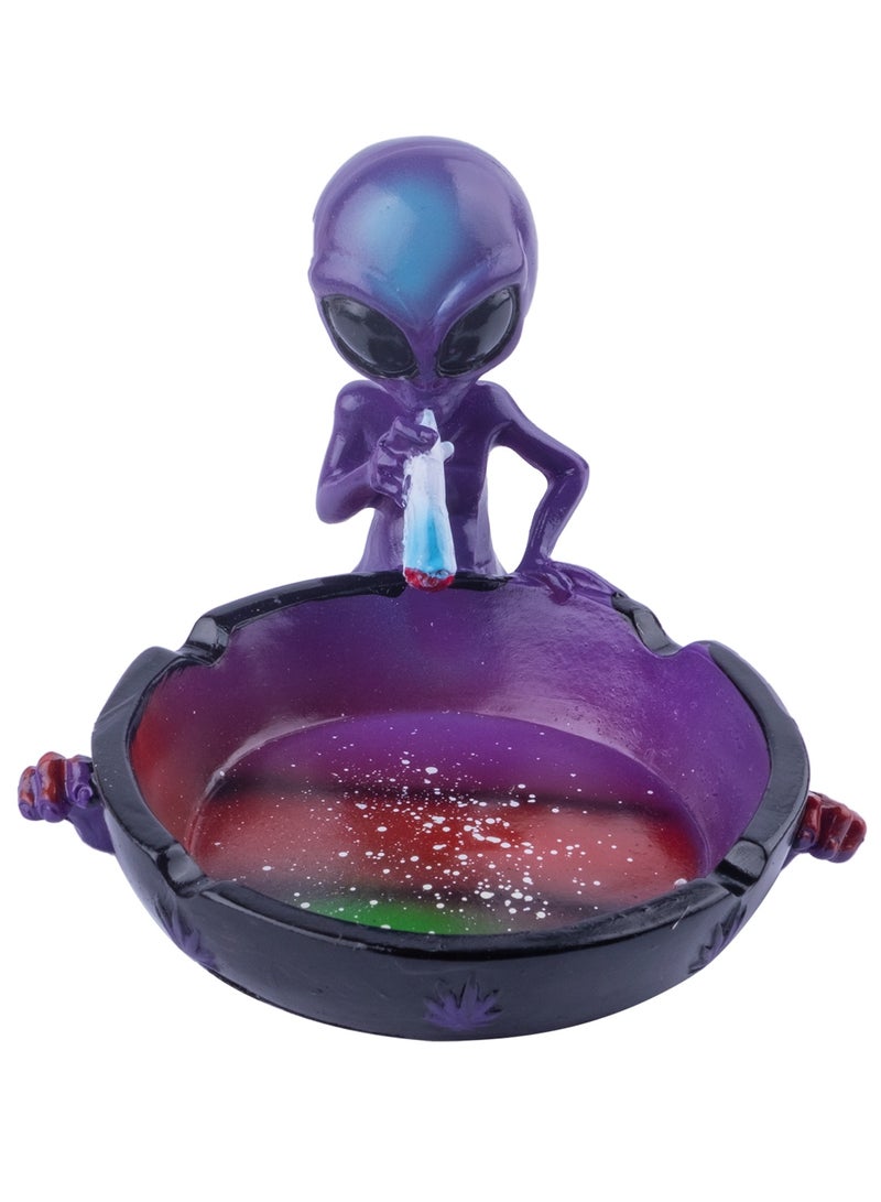 Ash Tray Cool Ashtrays for Cigarettes, Alien Fantasy Ashtray Decor for Home Office, Ornament Gift (Purple, ALIEN)  - Image 1