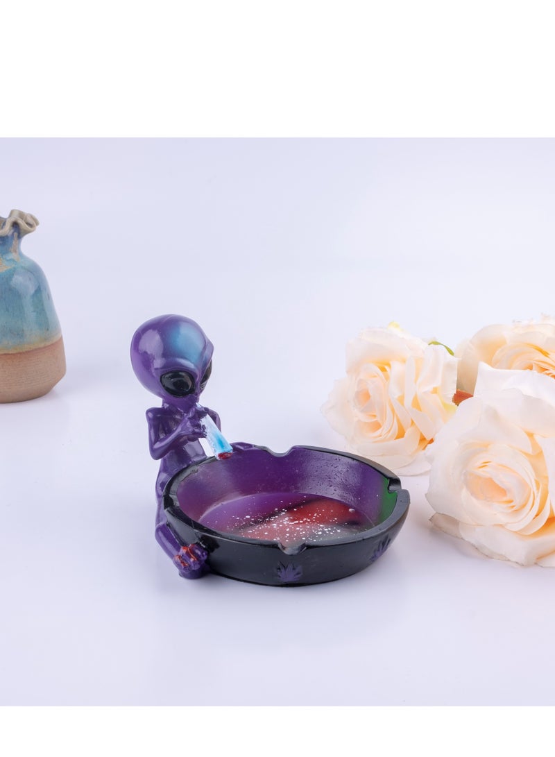Ash Tray Cool Ashtrays for Cigarettes, Alien Fantasy Ashtray Decor for Home Office, Ornament Gift (Purple, ALIEN)  - Image 2