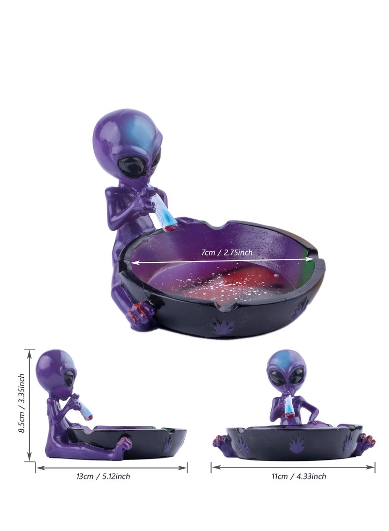 Ash Tray Cool Ashtrays for Cigarettes, Alien Fantasy Ashtray Decor for Home Office, Ornament Gift (Purple, ALIEN)  - Image 4