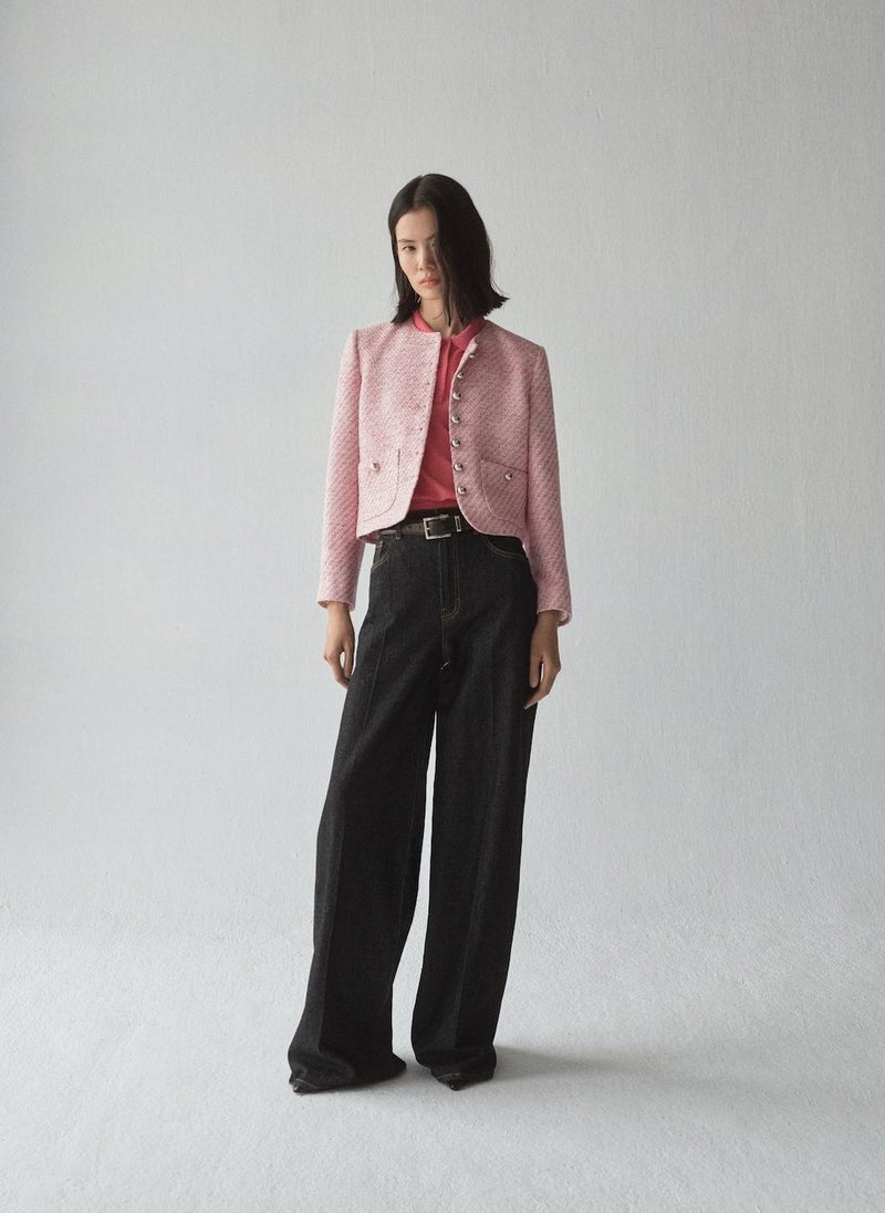 MANGO Fitted Tweed Jacket  - Image 4