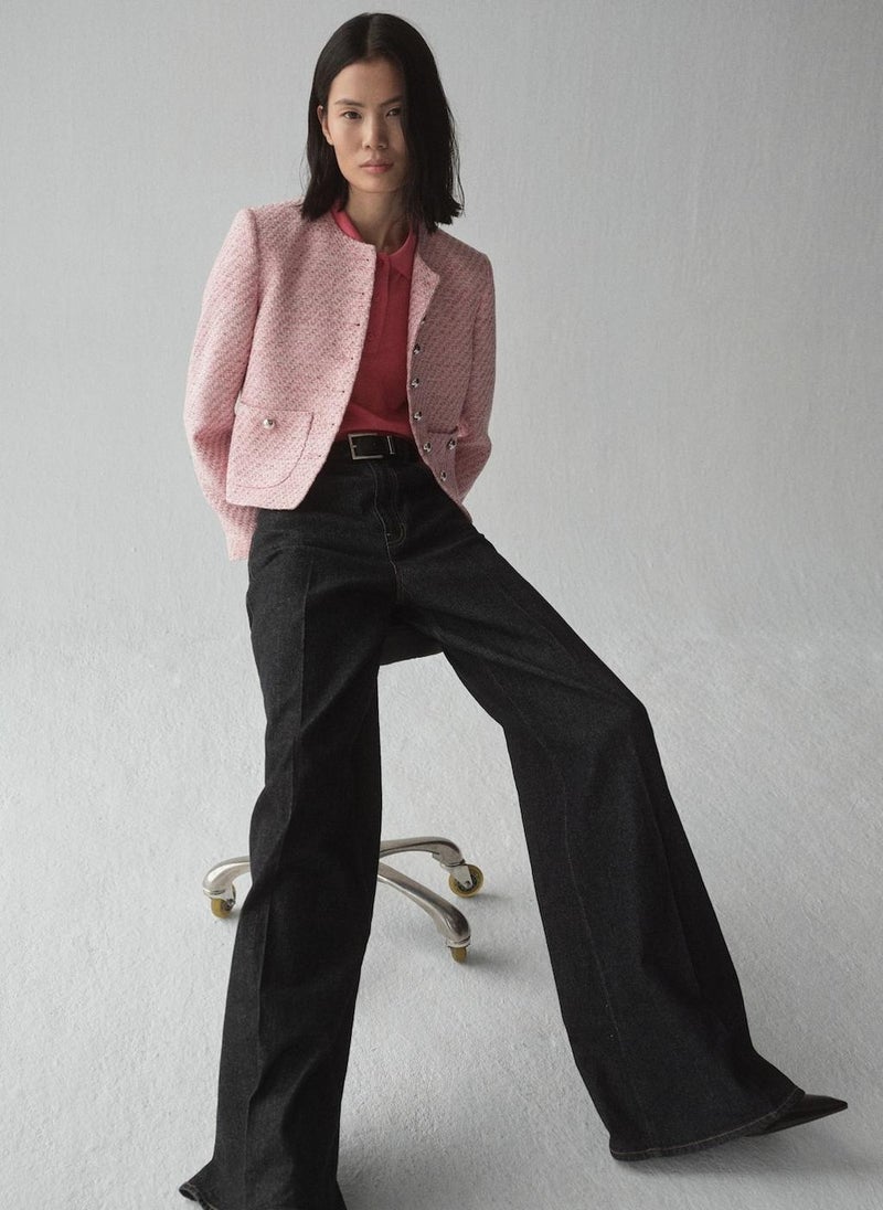 MANGO Fitted Tweed Jacket  - Image 3