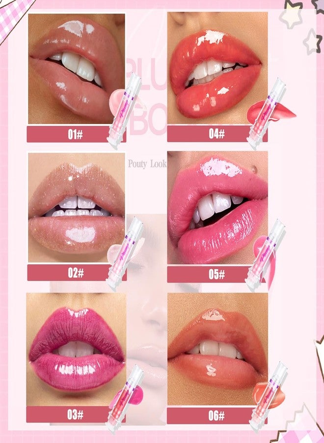 Tiejdhr 6 Colors Lip Plumper - Hydrating & Smooth Wrinkles, Enhancing Plump Effect for Fuller Lips, High Shine Glaze, Long Lasting Nourishing for Women Girls (# 03) - Image 2