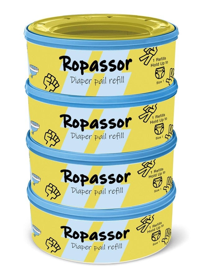 أكياس إعادة تعبئة سلة حفاضات مونشكين ستيب، وسلال حفاضات بايل جيني وكومبليت/إكسبرشنز (1120 كيسًا)، 4 عبوات، 7 طبقات ماصة للروائح، أكياس حفاضات للاستخدام مرة واحدة، مستلزمات أساسية للأطفال - Image 1