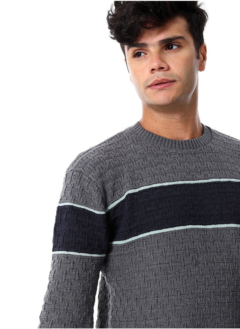 Caesar - Wool Mens Pullover With Multi Design - Image 1
