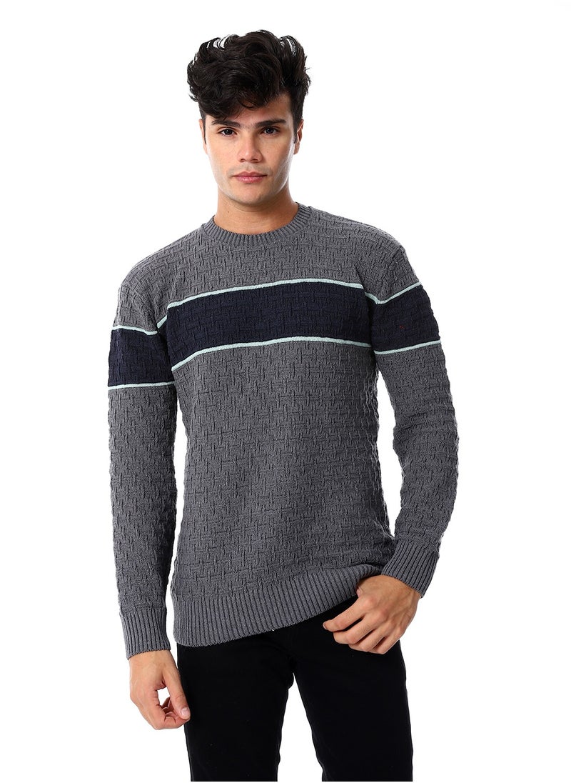 Caesar - Wool Mens Pullover With Multi Design - Image 1