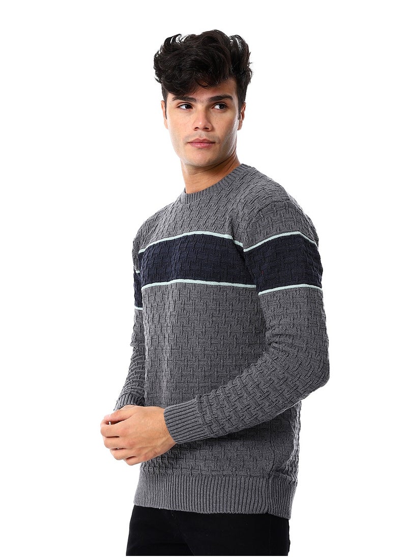 Caesar - Wool Mens Pullover With Multi Design - Image 1