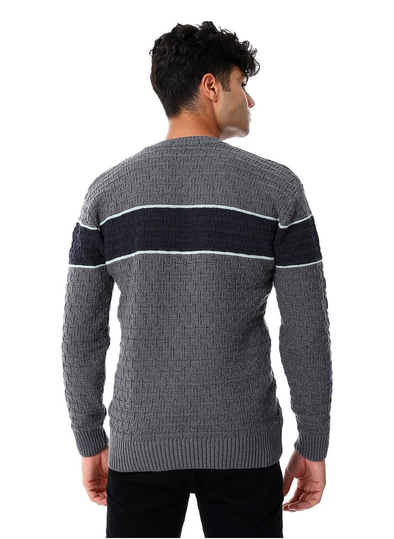 Caesar - Wool Mens Pullover With Multi Design - Image 1