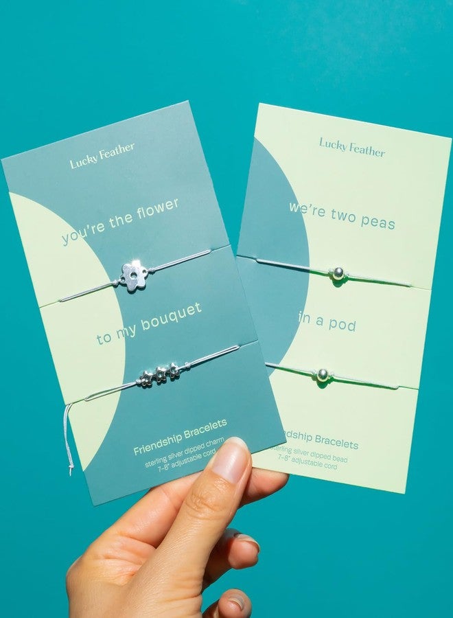 Lucky Feather Best Friend Bracelets for 2 - 14k Gold Plated, Adjustable 7-8'' Cord with Sliding Toggle, Beautifully Presented on a Sentimental Card. Matching Bracelets for Best Friends - Thoughtful Friendship Gifts - Image 5