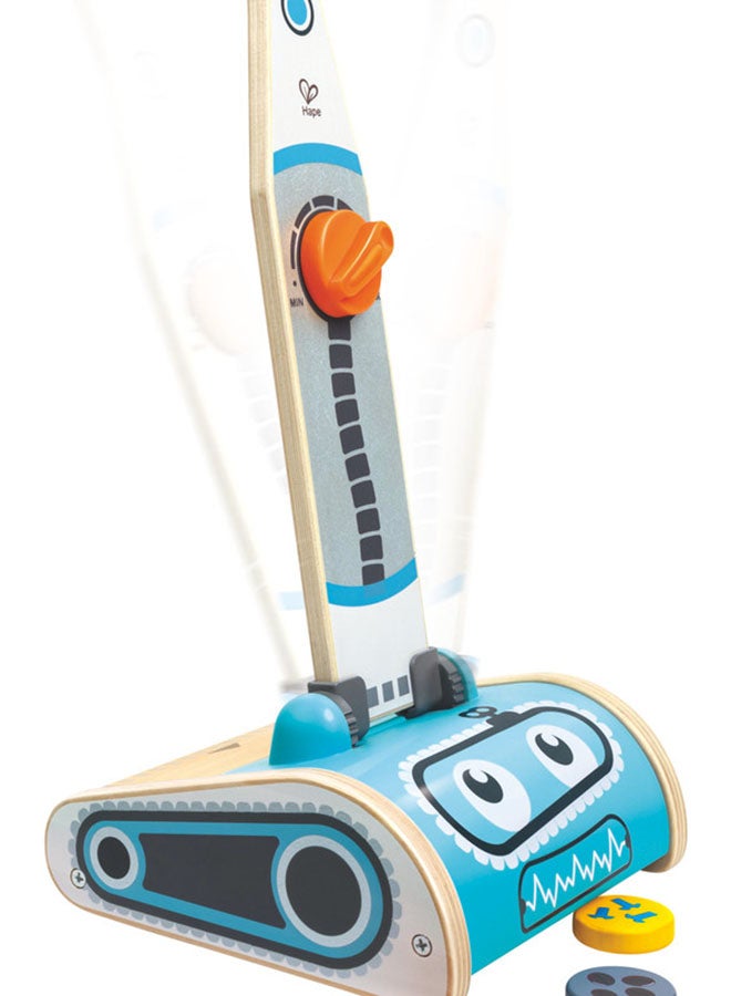 هيب هايب مجموعة ألعاب المكنسة الكهربائية الخشبية مع ملحقات - 7 قطع - Image 4