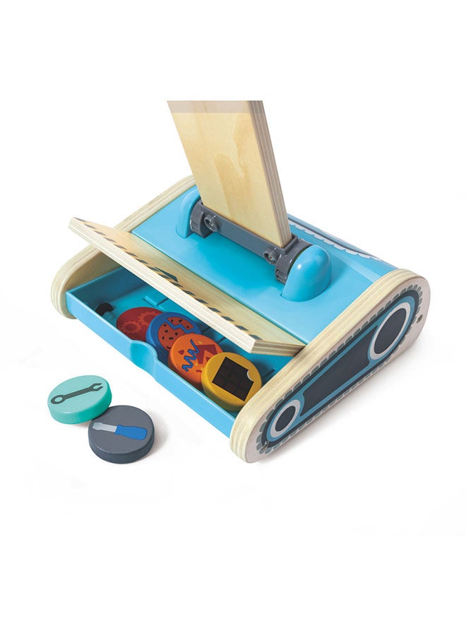 هيب هايب مجموعة ألعاب المكنسة الكهربائية الخشبية مع ملحقات - 7 قطع - Image 3