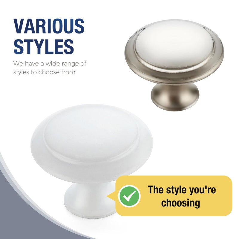 JOY DECOR 18 Pack White Cabinet Drawer Hardware 30mm Kitchen Cabinet Knobs Drawer Pulls with Installation Screws for Dressers Kitchens Cupboard - Image 4