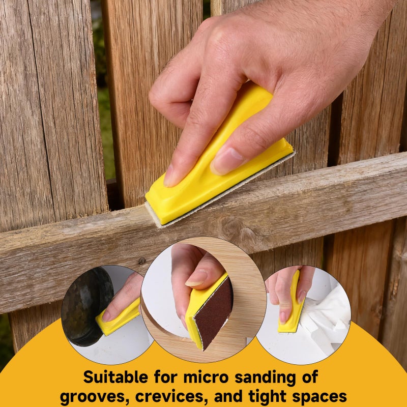 Shineboc 120 PCS Micro Sander Kit, Detail & Mini Hand Sanding Block, 40â€“2000 Grit Aluminum Oxide Sandpaper Assortment for Wood, Crafts, Tight Spaces and DIY Projects - Image 4