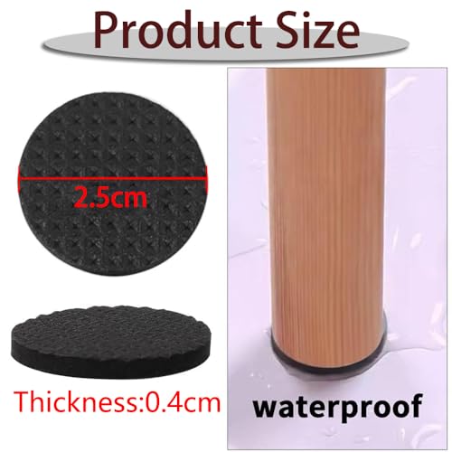 Fapiwen Chair Leg Protector, Fapiwen Silicone Round Non Slip Furniture Pads, Self Adhesive Furniture Feet Pads Anti Scratches Reduce Noise Chair Pads for Hardwood Floors Protectors (25 * 4mm/12pcs) - Image 3