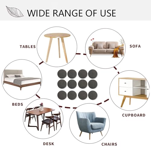 Fapiwen Chair Leg Protector, Fapiwen Silicone Round Non Slip Furniture Pads, Self Adhesive Furniture Feet Pads Anti Scratches Reduce Noise Chair Pads for Hardwood Floors Protectors (25 * 4mm/12pcs) - Image 4