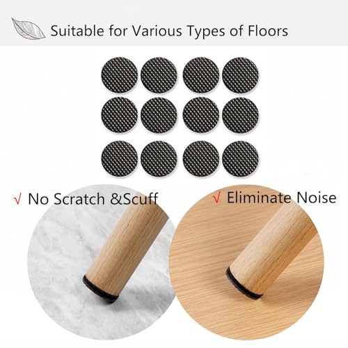 Fapiwen Chair Leg Protector, Fapiwen Silicone Round Non Slip Furniture Pads, Self Adhesive Furniture Feet Pads Anti Scratches Reduce Noise Chair Pads for Hardwood Floors Protectors (25 * 4mm/12pcs) - Image 2