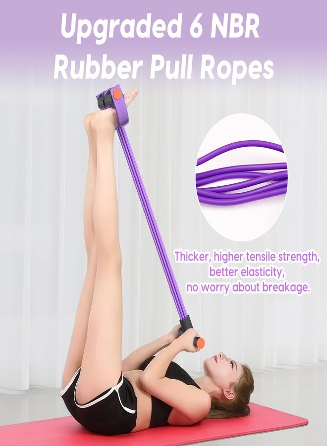 Hacole Exercise Bands with Handles, 6-Tube Elastic Yoga Pedal Puller Resistance Band, Natural Rubber Stirrup Puller for Exercise, Multifunction Tension Rope for Abdomen, Waist, Arm, Leg Stretching Training - Image 3