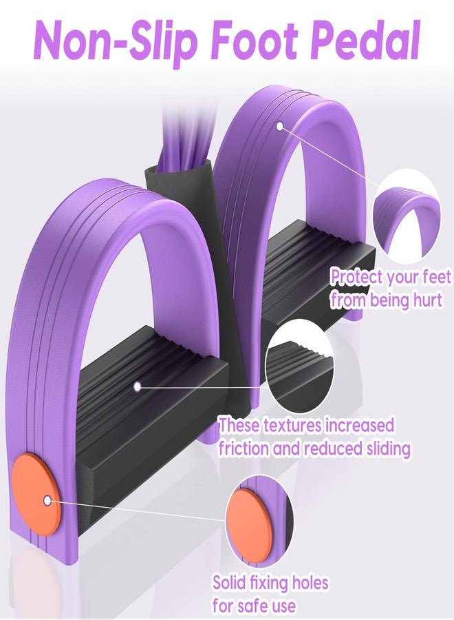 Hacole Exercise Bands with Handles, 6-Tube Elastic Yoga Pedal Puller Resistance Band, Natural Rubber Stirrup Puller for Exercise, Multifunction Tension Rope for Abdomen, Waist, Arm, Leg Stretching Training - Image 4