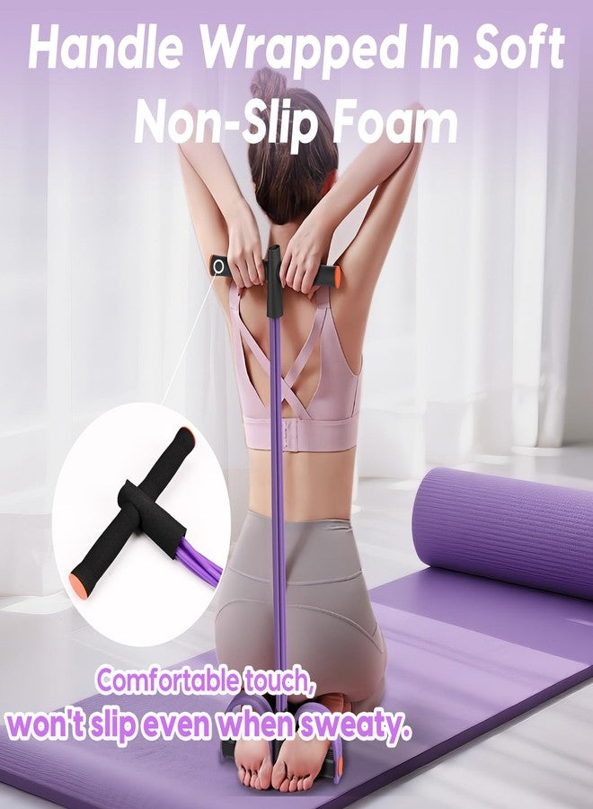 Hacole Exercise Bands with Handles, 6-Tube Elastic Yoga Pedal Puller Resistance Band, Natural Rubber Stirrup Puller for Exercise, Multifunction Tension Rope for Abdomen, Waist, Arm, Leg Stretching Training - Image 2