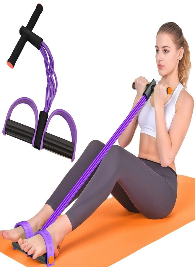 Hacole Exercise Bands with Handles, 6-Tube Elastic Yoga Pedal Puller Resistance Band, Natural Rubber Stirrup Puller for Exercise, Multifunction Tension Rope for Abdomen, Waist, Arm, Leg Stretching Training - Image 1