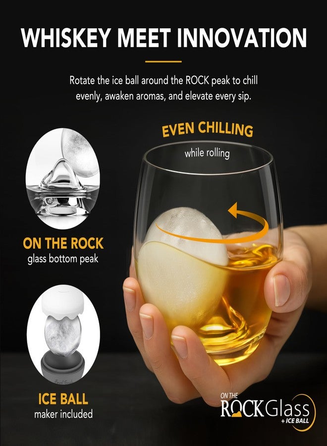 Final Touch On The Rock Glass with Ice Ball Mold - Elevate Your Whiskey, Scotch & Bourbon Experience | Enhanced Aromas, Long-lasting Ice, Generous Capacity (GS300) - Image 3