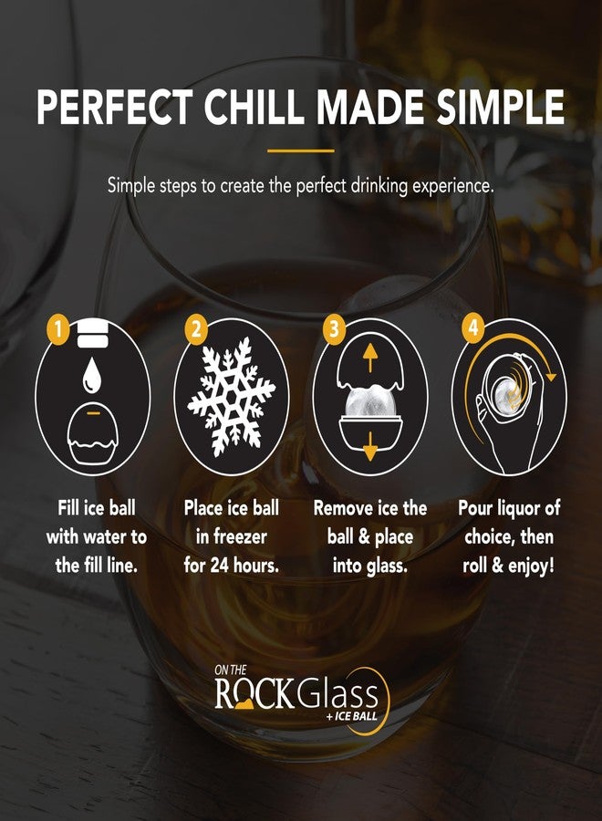 Final Touch On The Rock Glass with Ice Ball Mold - Elevate Your Whiskey, Scotch & Bourbon Experience | Enhanced Aromas, Long-lasting Ice, Generous Capacity (GS300) - Image 5