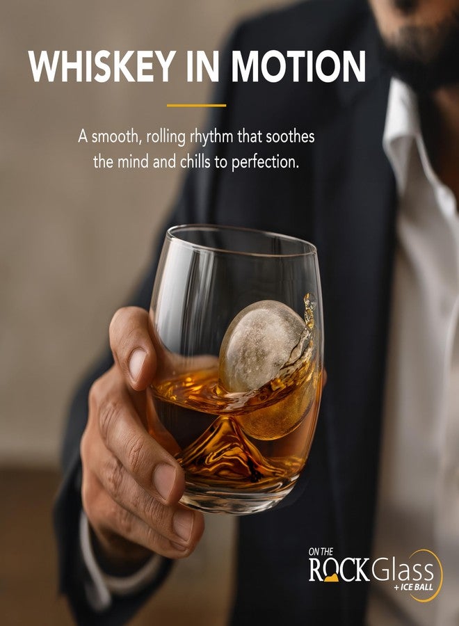 Final Touch On The Rock Glass with Ice Ball Mold - Elevate Your Whiskey, Scotch & Bourbon Experience | Enhanced Aromas, Long-lasting Ice, Generous Capacity (GS300) - Image 2