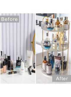 Sharpdo Rotating Makeup Organizer for Vanity 3 Tier, High-Capacity Skincare Clear Make Up Storage Perfume Organizers Cosmetic Dresser Organizer Countertop 360 Spinning  - Image 4