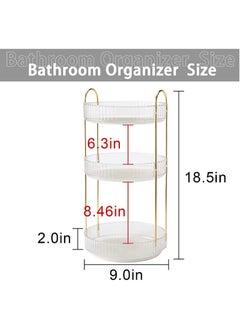 Sharpdo Rotating Makeup Organizer for Vanity 3 Tier, High-Capacity Skincare Clear Make Up Storage Perfume Organizers Cosmetic Dresser Organizer Countertop 360 Spinning  - Image 3