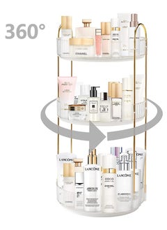 Sharpdo Rotating Makeup Organizer for Vanity 3 Tier, High-Capacity Skincare Clear Make Up Storage Perfume Organizers Cosmetic Dresser Organizer Countertop 360 Spinning  - Image 2