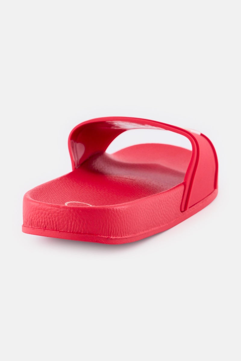 Ocean Pacific Men Brand Logo Slip On Slides, Red  - Image 3