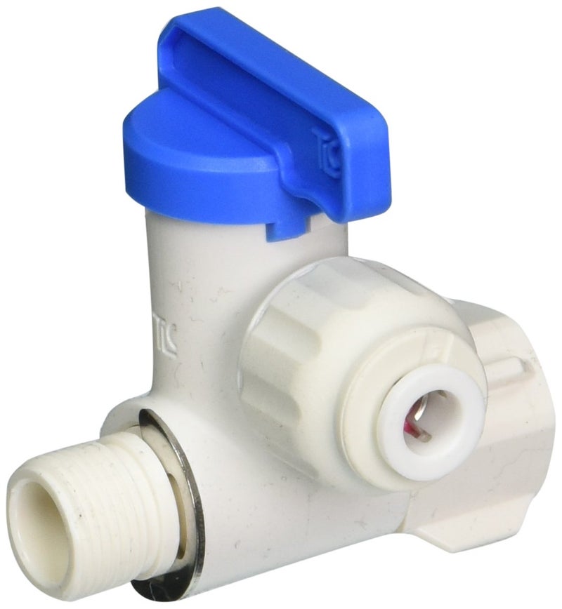 AFWFilters 3/8" Angle Stop Adapter Ball Valve with 1/4" Quick Connect Fitting - Reverse For Osmosis & Drinking Water Filters  - Image 1