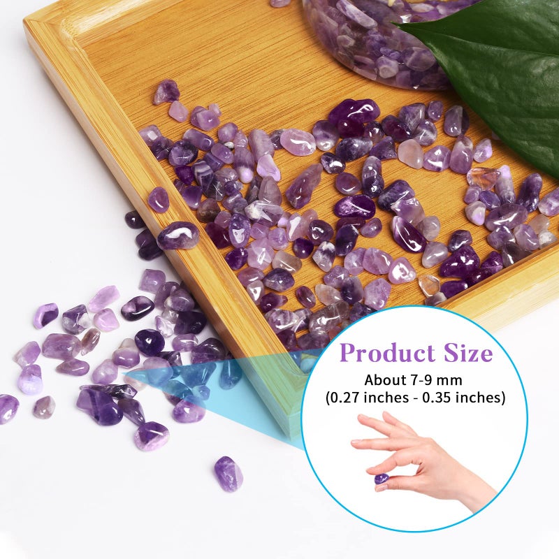 Qicqdram Polished Gem Stones Rocks Crystals 0.9 Lb/405G Natural Tumbled Stones Amethyst Crystal Chips Bulk For Healing Crystals & Fish Tank Rocks Gravel  Vase Filler  Plants Decor - Image 2