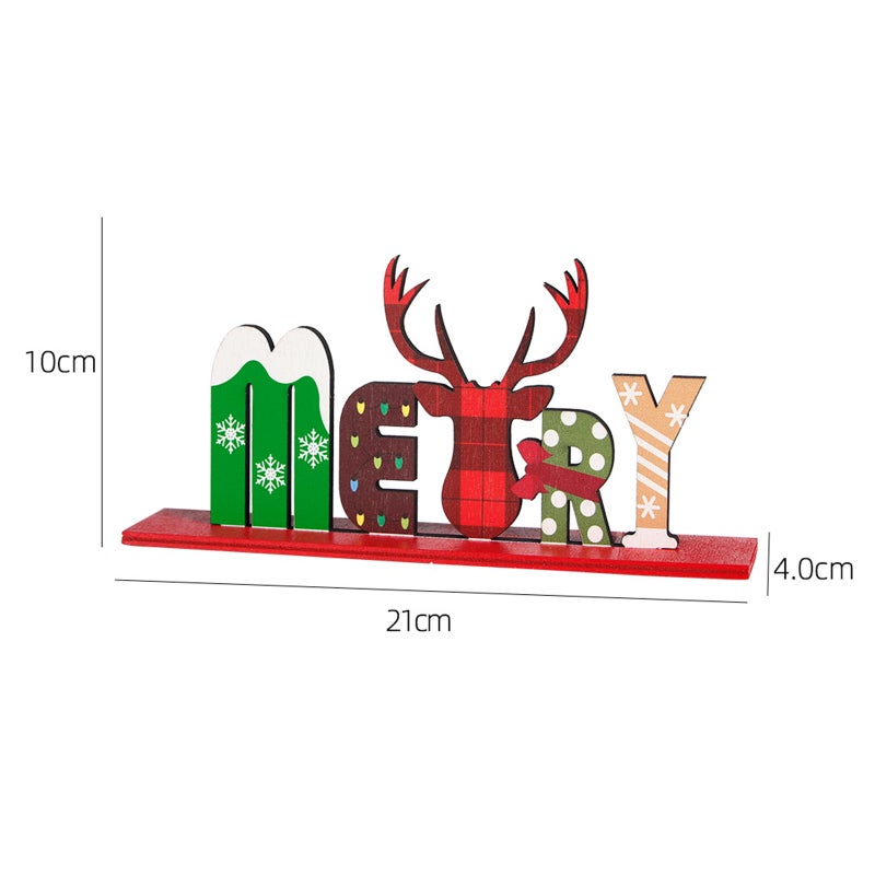 Christmas Table Decorations Wooden Xmas Table Centerpiece Sign Desk Decoration Ornaments Display for Christmas Party Supplies Dinner Room Holiday Decor Gifts - Image 4
