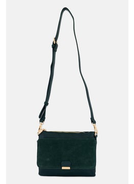 Moda Luxe Women Brand Logo Cross Body Bag 23  L x 17 H x 1 W cm, Dark Green  - Image 1